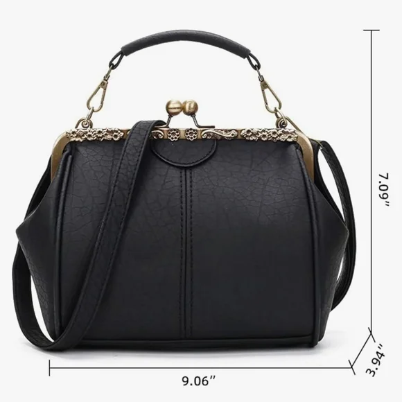 ROUROU Retro Hollow Handbag for Women Leather Shoulder Bag Evening Clutch Bag - Picture 6 of 16